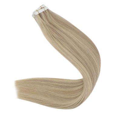 Tape In Hair Extensions Professional Highlight Blonde #P18/613| KQ Hair