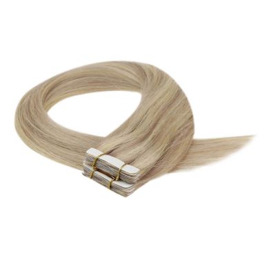 Tape In Hair Extensions Professional Highlight Blonde #P18/613| KQ Hair