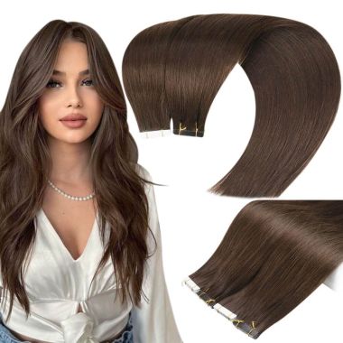 Invisible Tape In Hair Extensions Dark Brown #4| KQ Hair factory