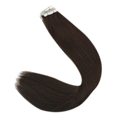 Seamless Tape In Hair Extensions Darkest Brown #2| KQ Hair