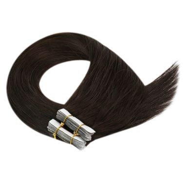 Seamless Tape In Hair Extensions Darkest Brown #2| KQ Hair