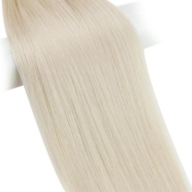 Flat Silk Weft Virgin Hair Full Cuticle Platinum Blonde #60 | KQ Hair