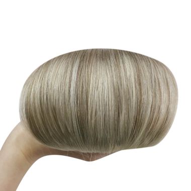 Flat Weft Balayage Light Brown With Platinum Blonde #Ba8/60 | KQ Hair