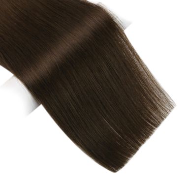 Flat Weft Hair Extensions Full Cuticle Darkest Brown #2 | KQ Hair