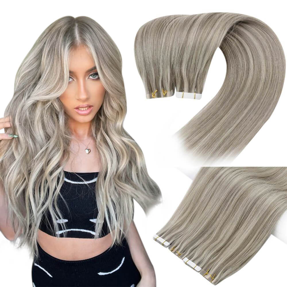 Tape in Hair Extensions Silky Smooth Highlight Blonde #P19A/60| LaaVoo